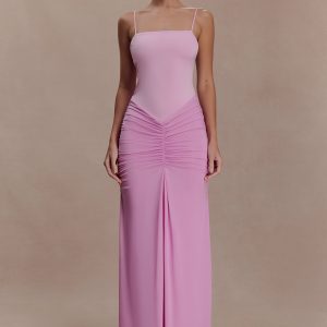 Roisin Slinky Maxi Dress - Powder Pink