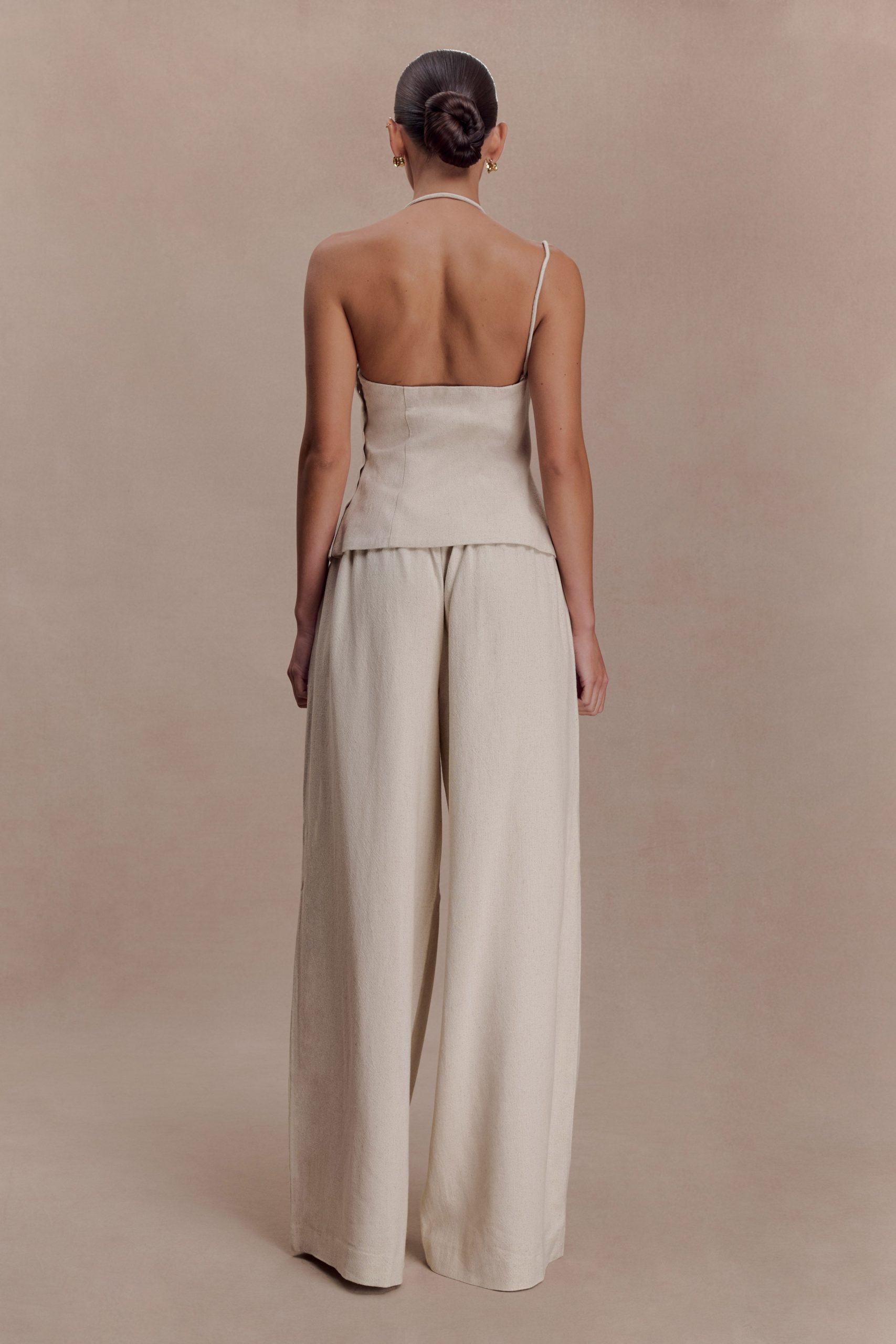 Gabby Straight Leg Linen Pants - Natural - Image 2
