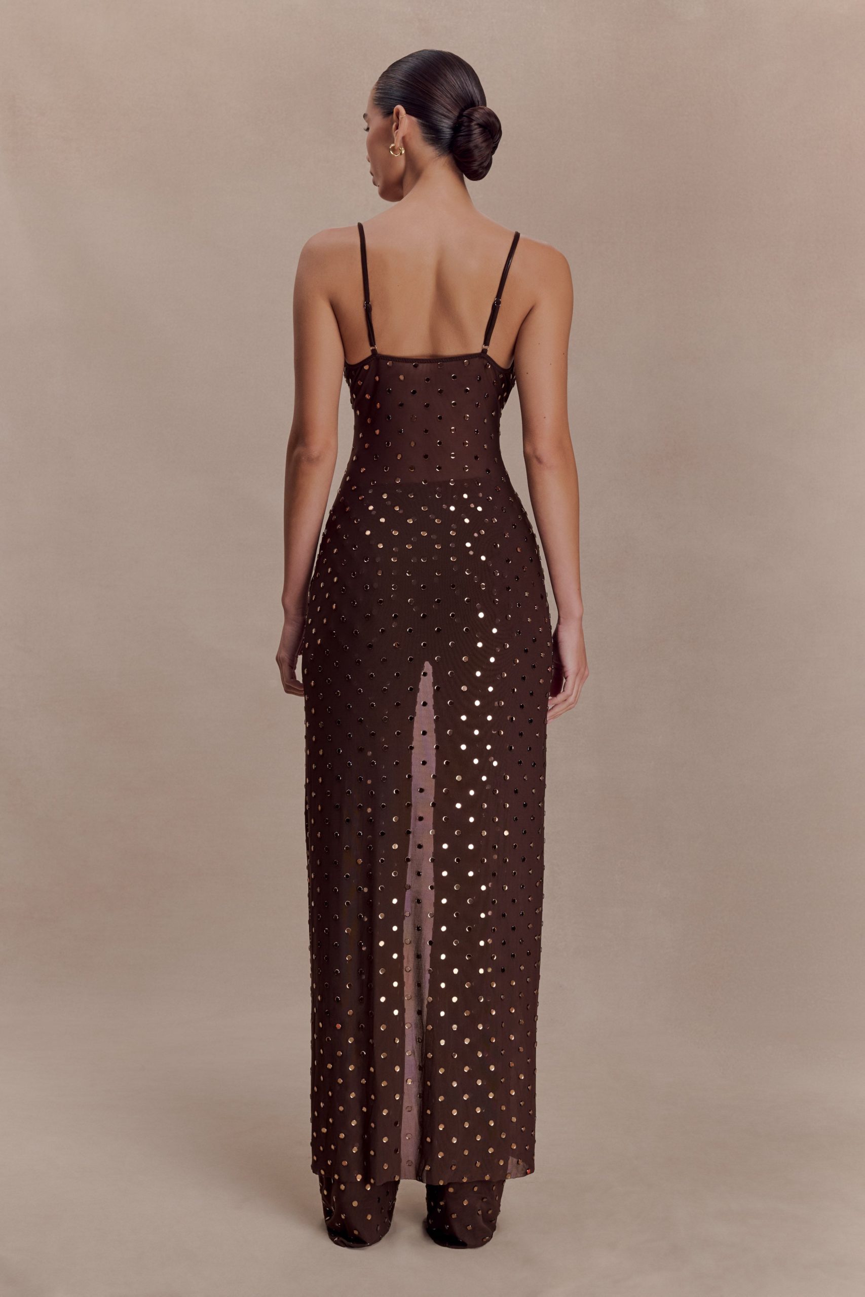 Jackie Longline Diamante Top - Chocolate - Image 2