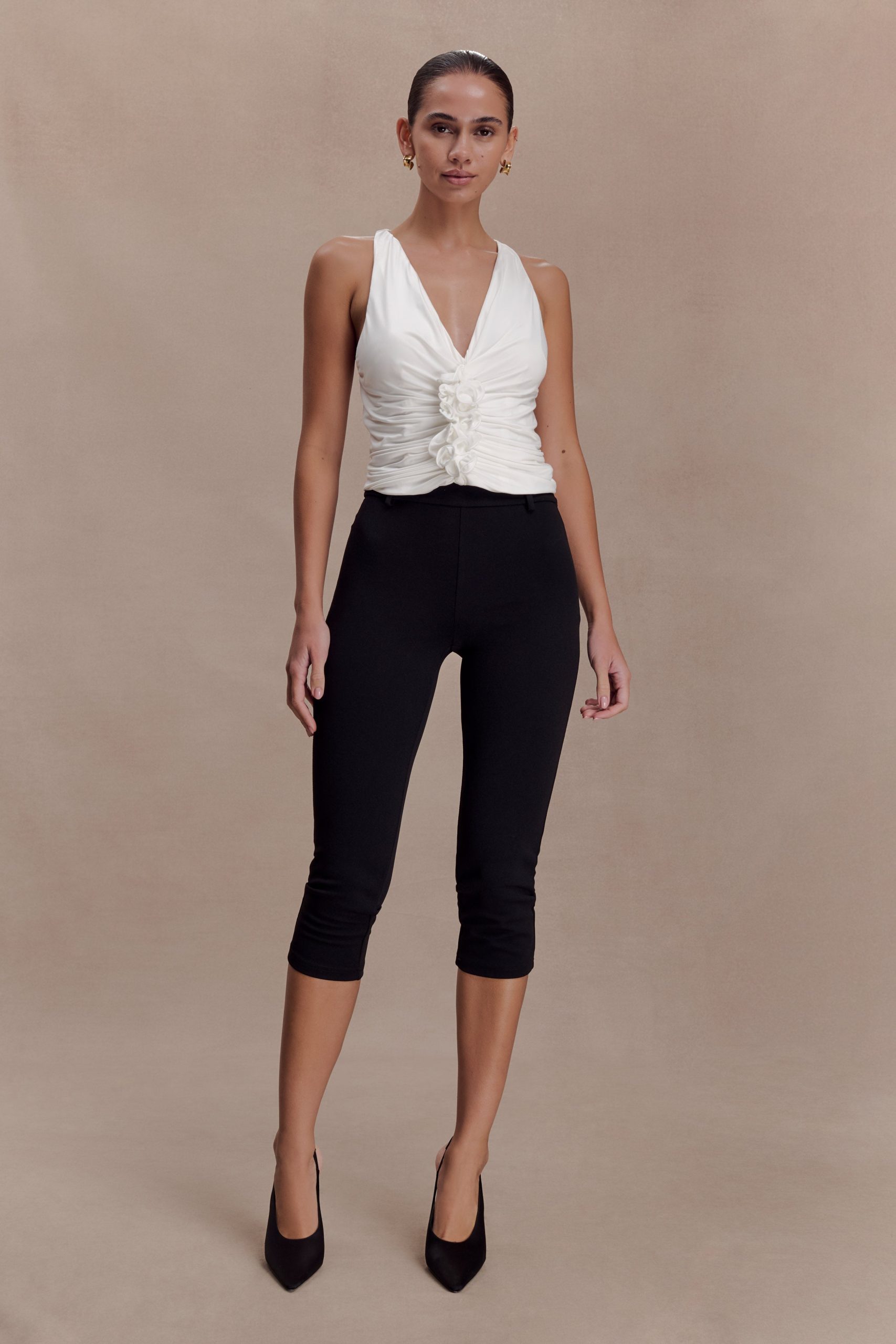 Alessandra Slinky Ruffle Top - Ivory - Image 5
