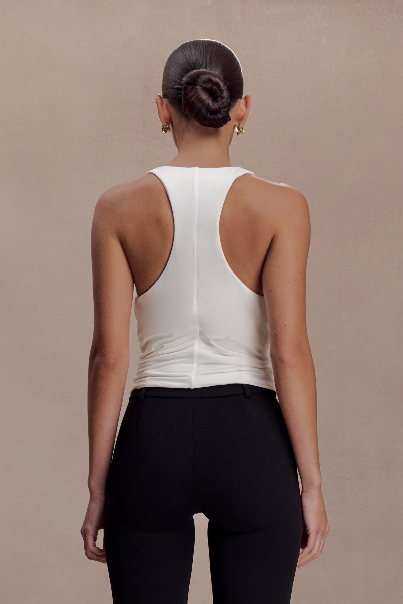Alessandra Slinky Ruffle Top - Ivory - Image 2