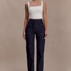 Clarrissa High Rise Jeans - Washed Indigo Blue