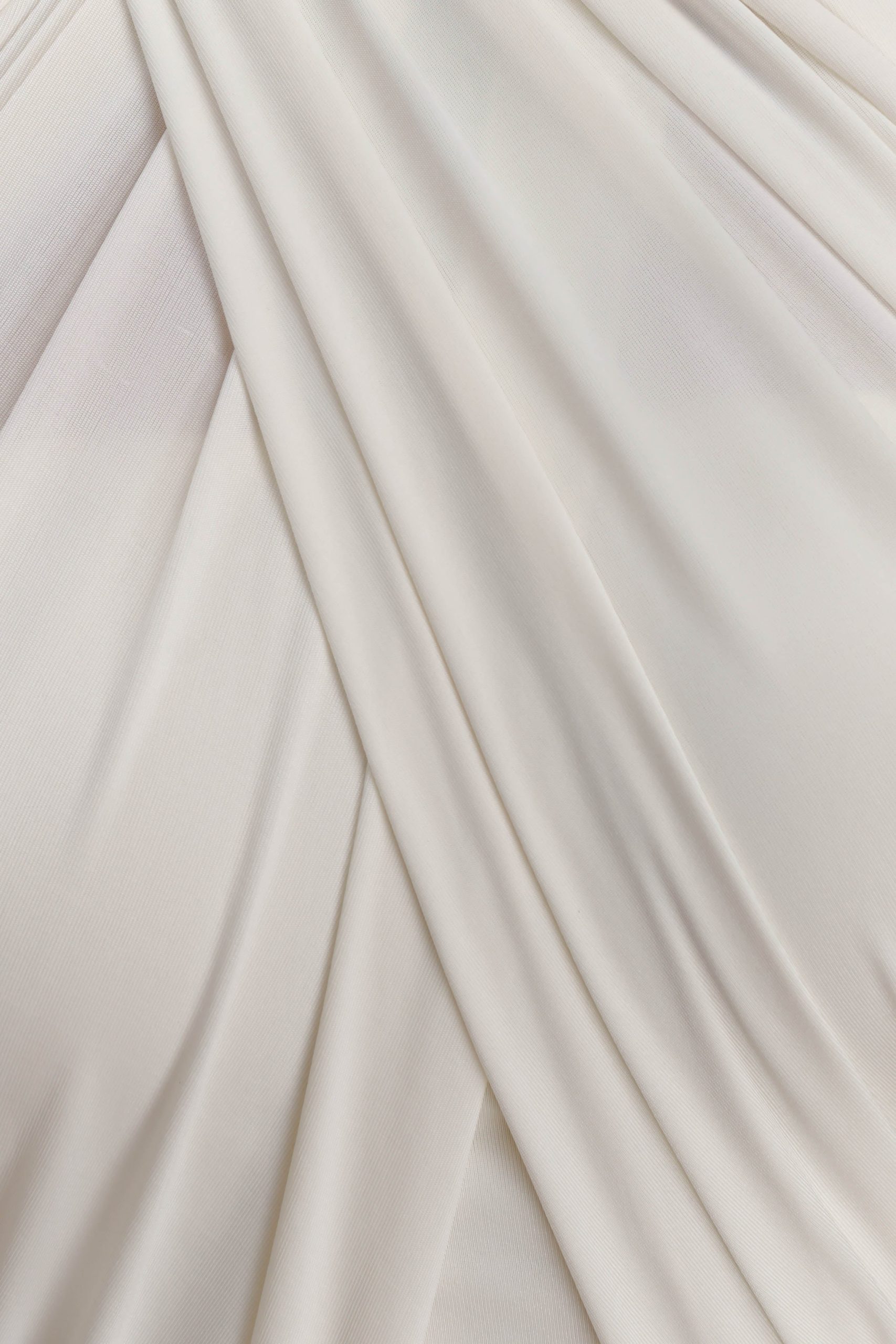 Indira Gathered Slinky Halter Maxi Dress - Ivory - Image 6