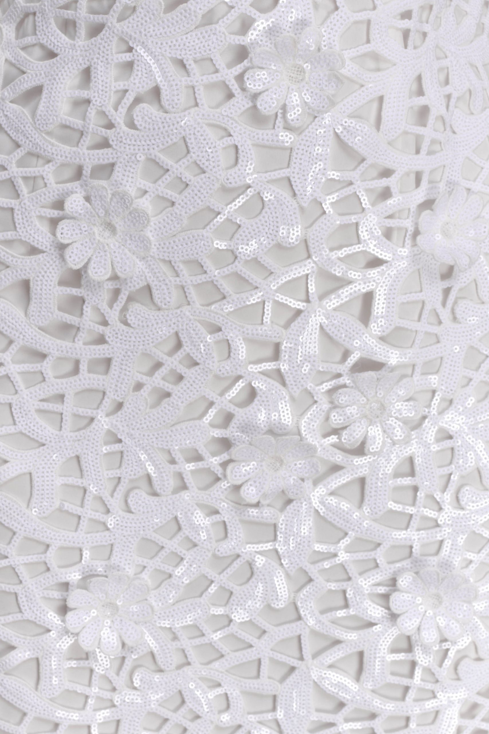 Josefa Sequin Lace Maxi Dress - White - Image 6