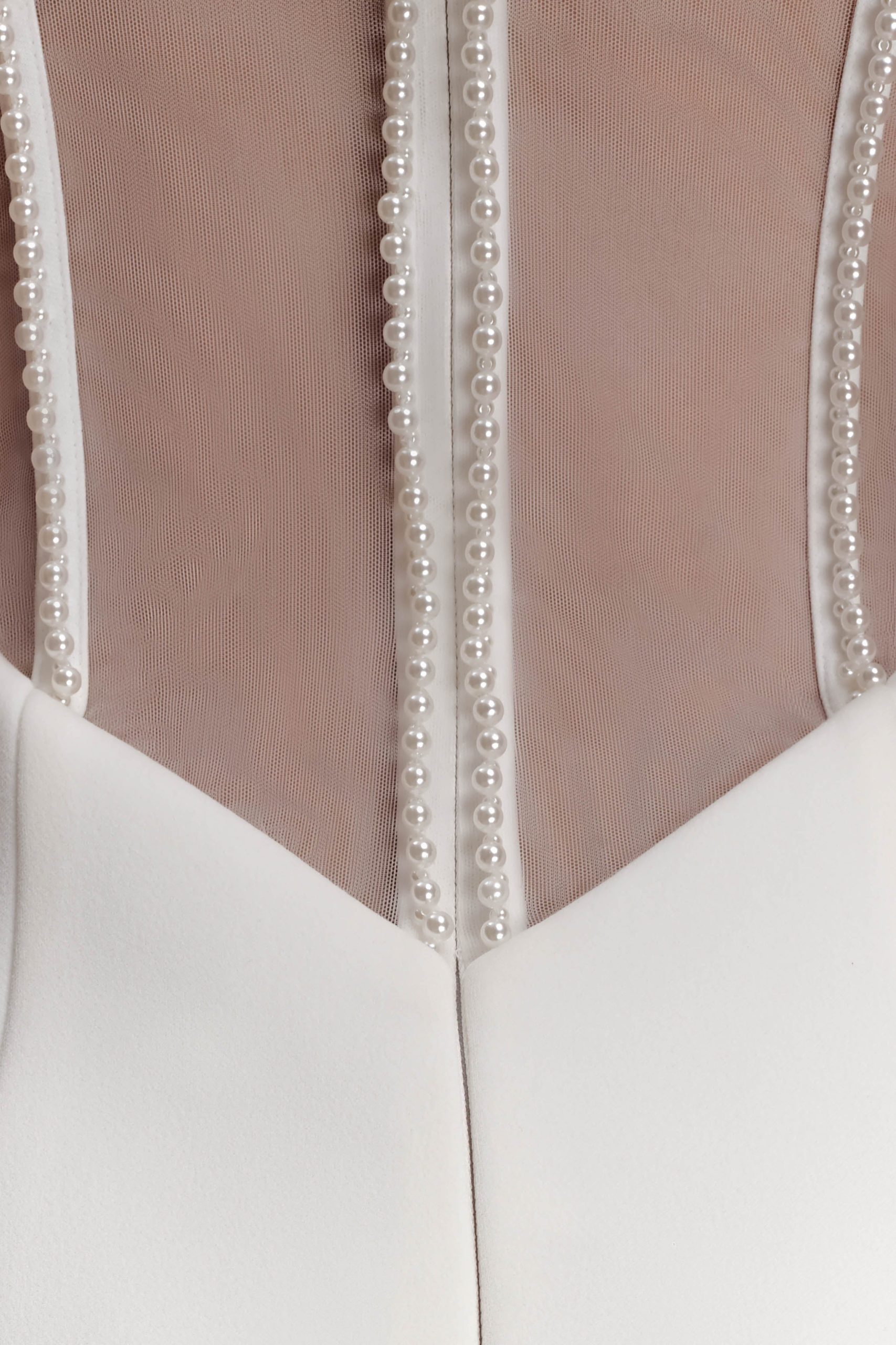 Sloane Strapless Maxi Dress With Pearls - White - Image 7