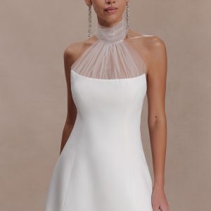 Riley Halter Suiting Mini Dress - Ivory
