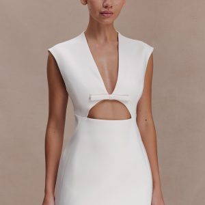 Victoria Cut Out Suiting Mini Dress - Ivory