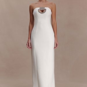 Hilda Embellished Strapless Maxi Dress - White