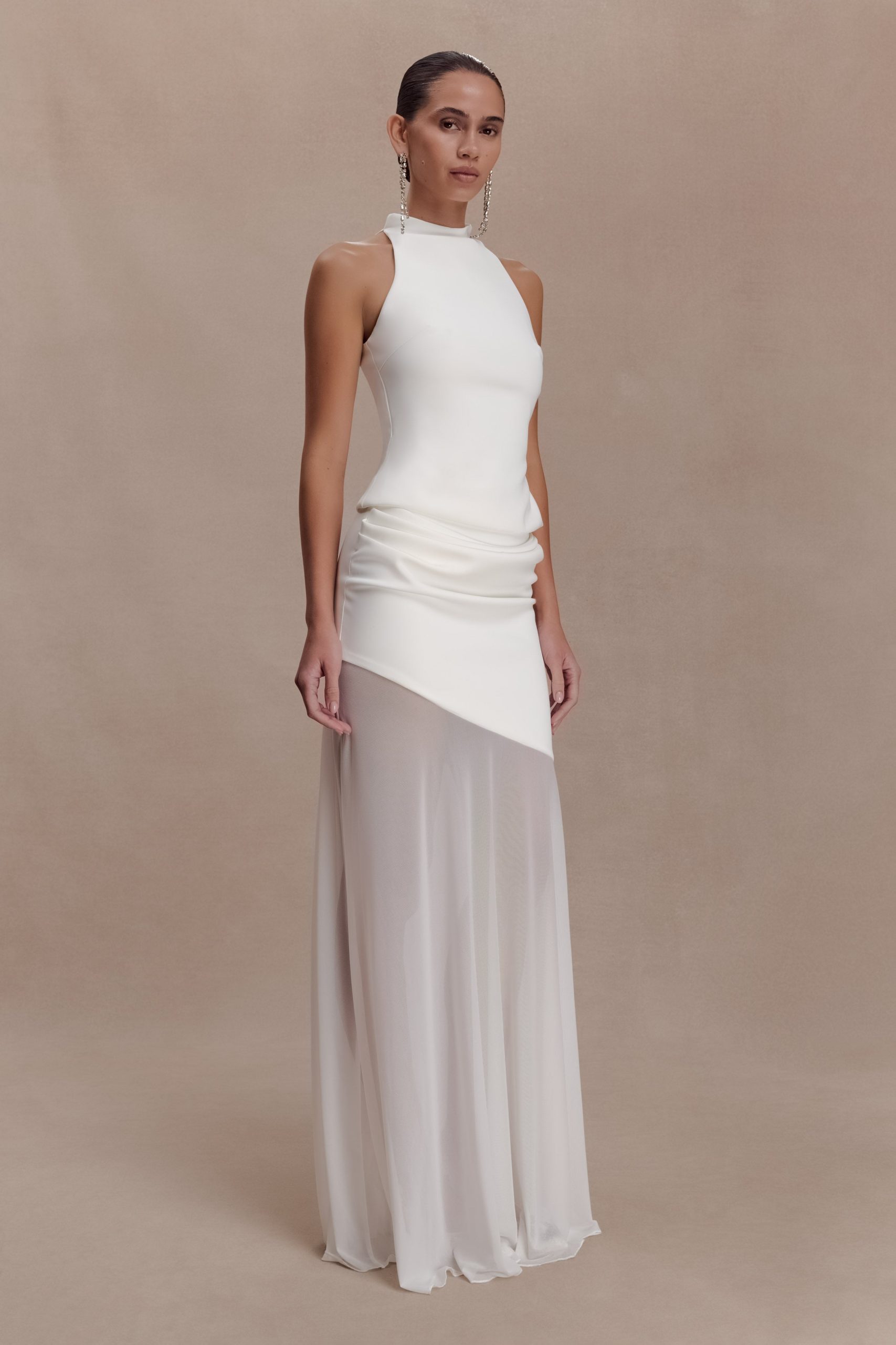 Portia Scuba Sleeveless Top - White - Image 4
