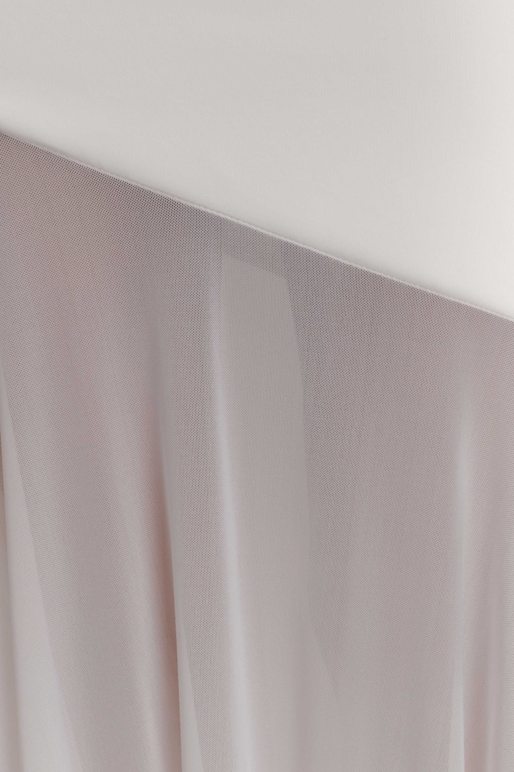 Portia Scuba And Mesh Maxi Skirt - White - Image 7