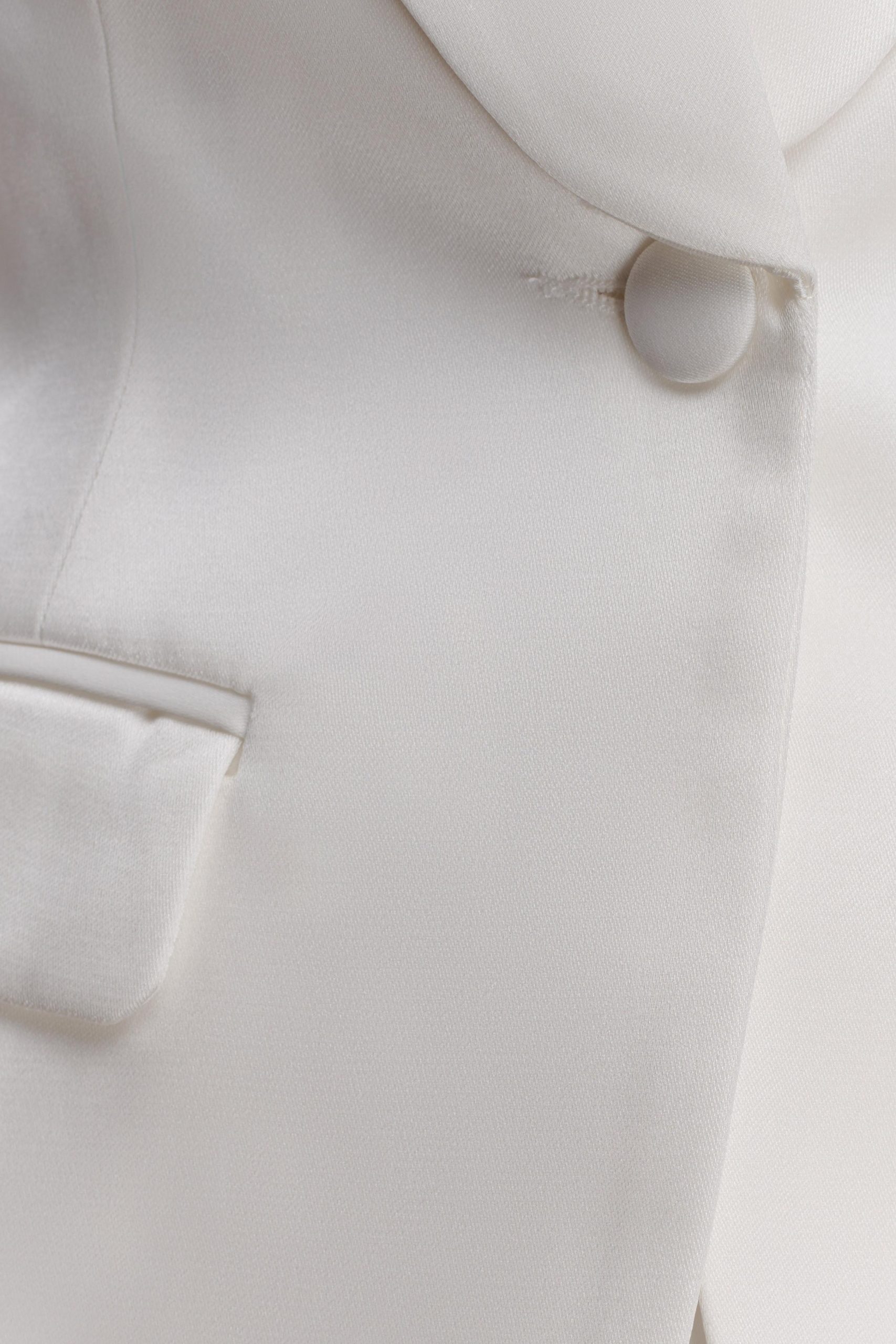 Kylie Oversized Satin Blazer - Ivory - Image 7