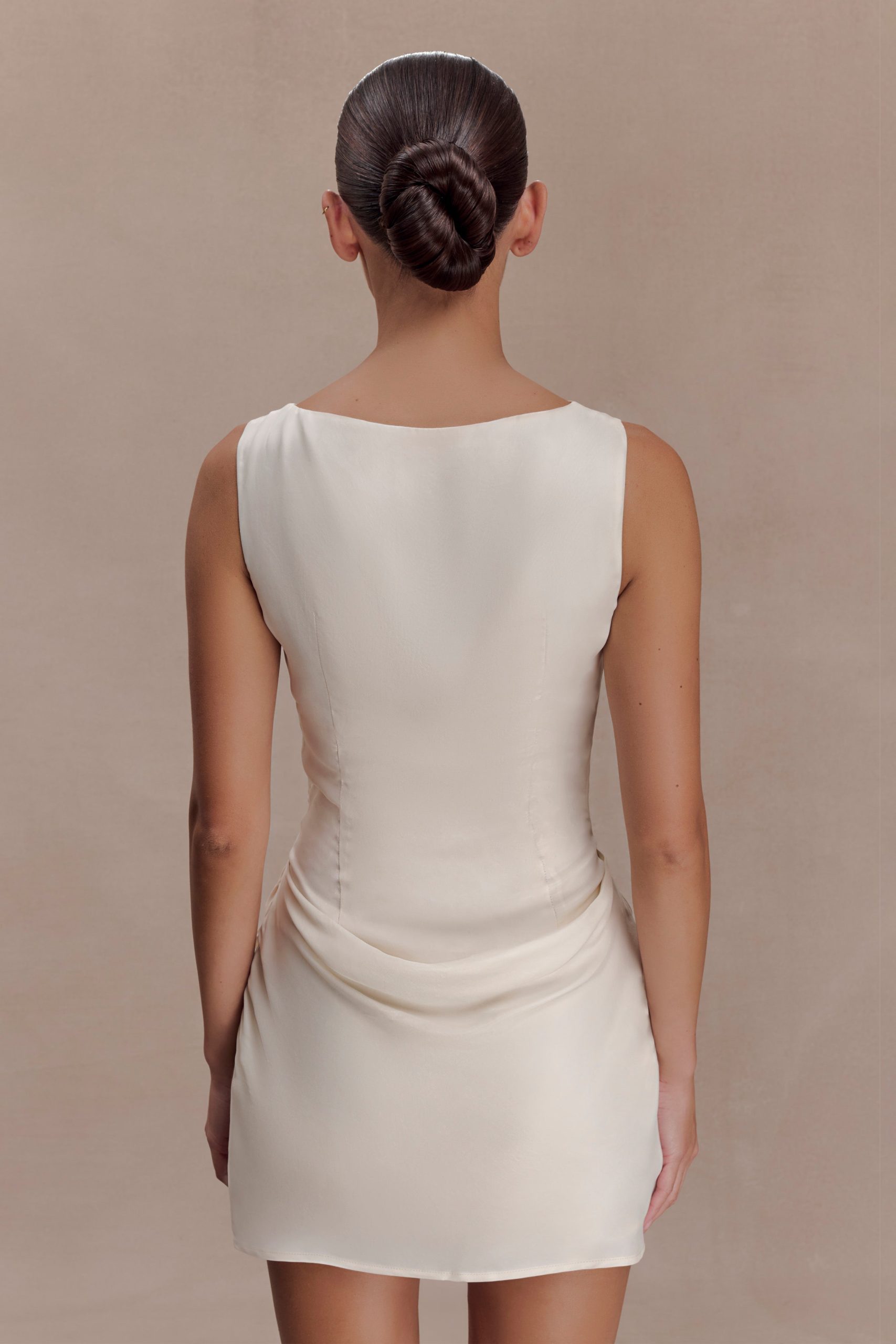 Bexley Draped Mini Dress - Ivory - Image 5