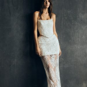 Camille Beaded Satin And Lace Maxi Skirt - Ivory