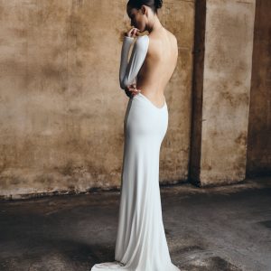 Marlene Slinky Low Back Maxi Dress - White