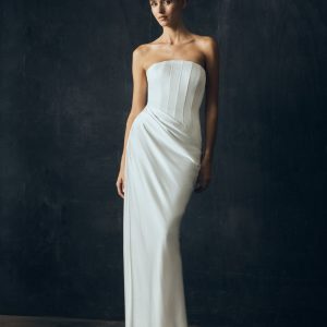 Grace Strapless Draped Waist Maxi Dress - Ivory