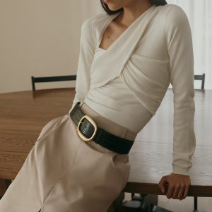 Kaylen Knit Long Sleeve Top - Ivory