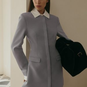Gretchen Suiting Mini Dress - Grey