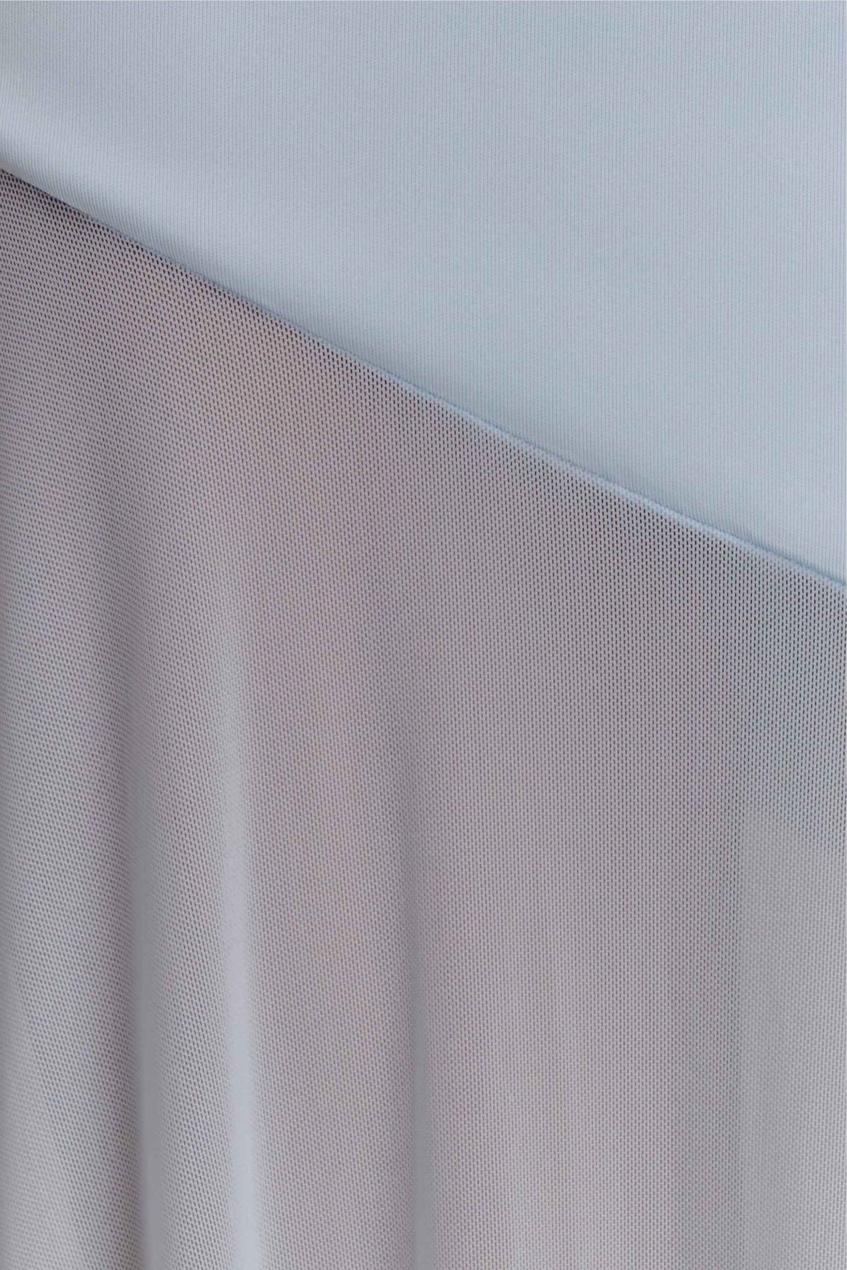 Portia Scuba And Mesh Maxi Skirt - Pale Blue - Image 7