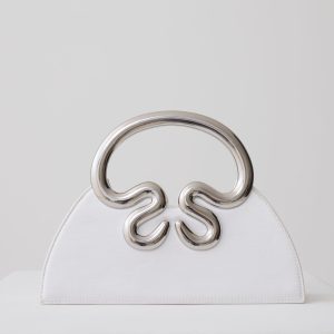 Elianne Satin Frame Clutch Bag - White