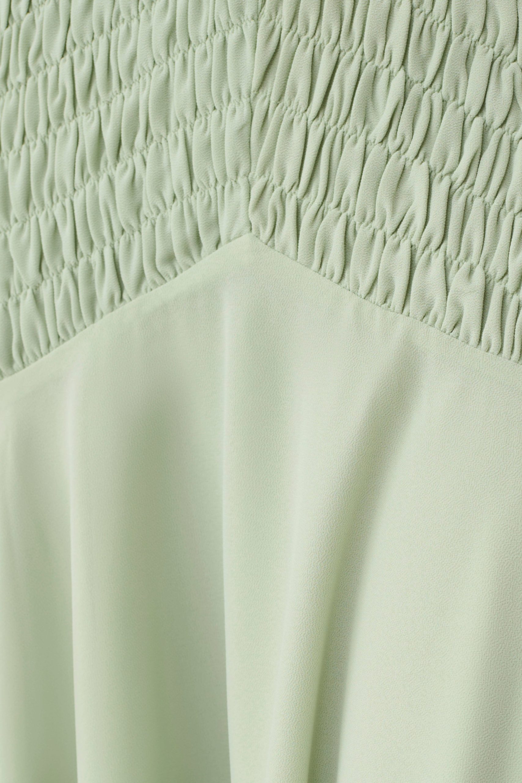 Evelyn Shirred Chiffon Maxi Dress - Sage - Image 9