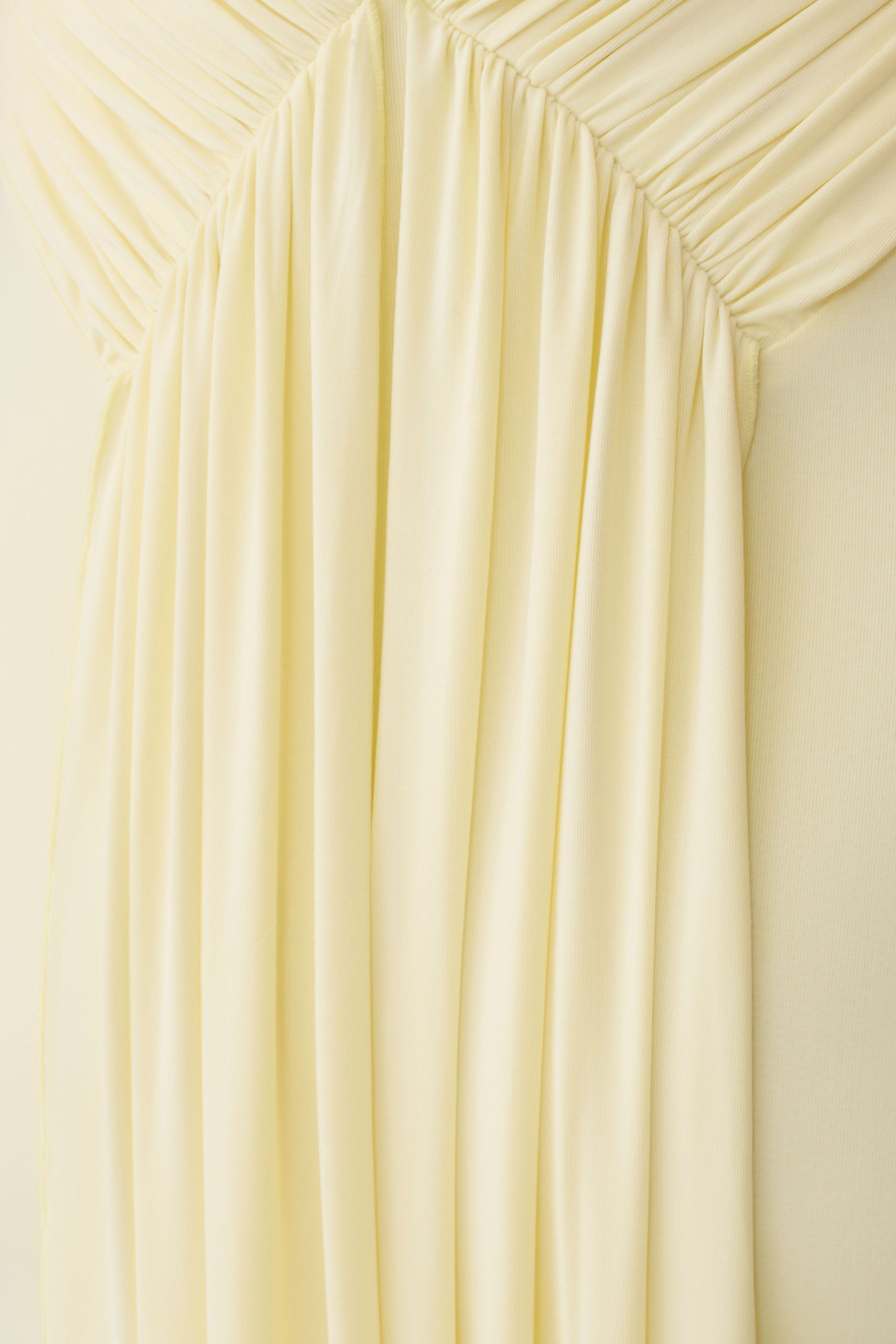 Maely Gathered Slinky Maxi Dress - Lemon - Image 7
