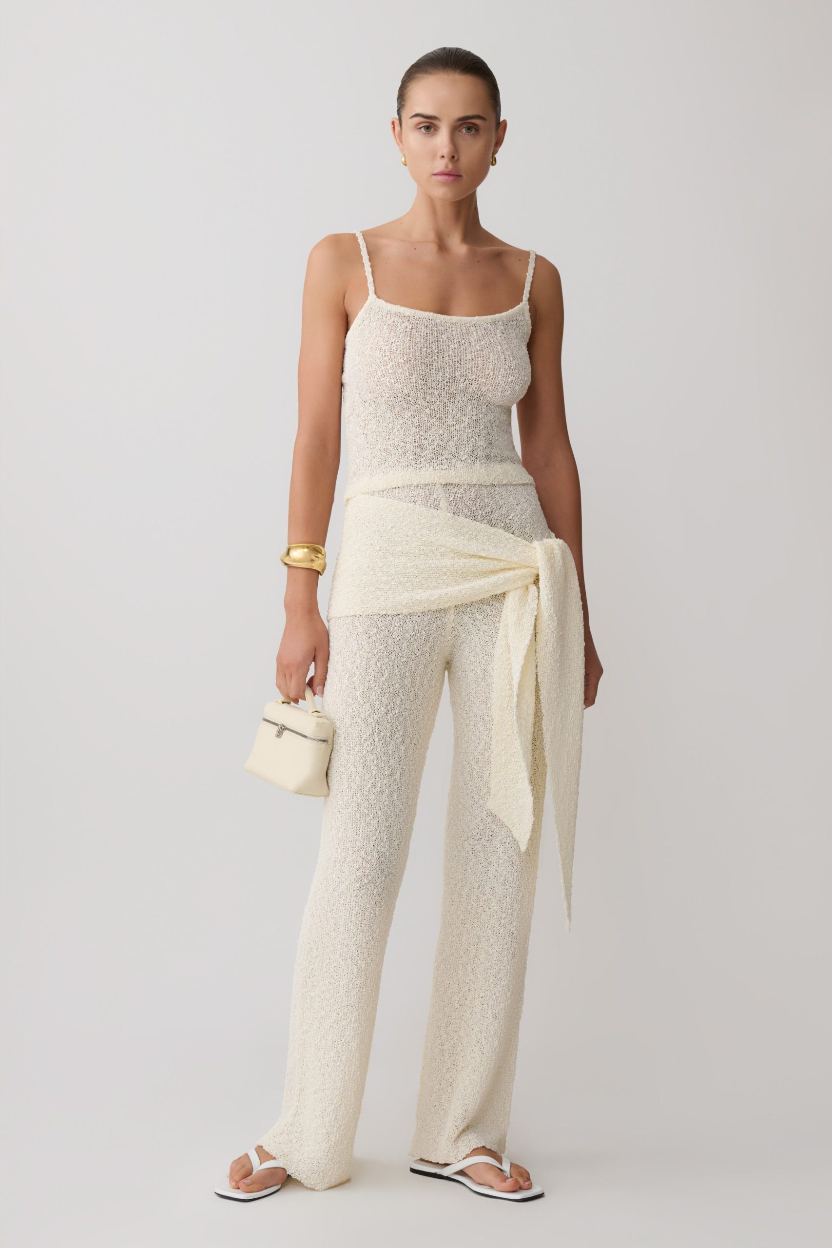 Mattais Boucle Knit Top - Ivory - Image 5