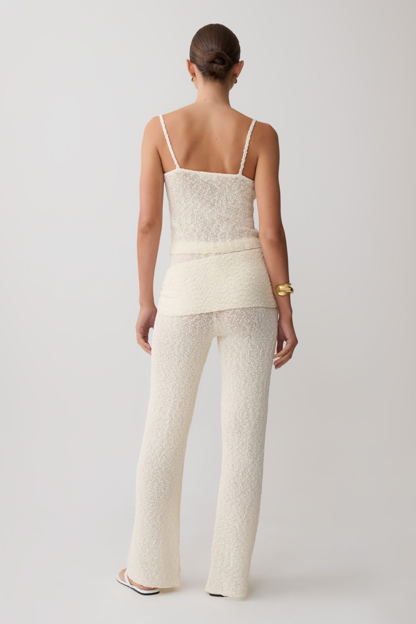 Mattais Boucle Knit Pants - Ivory - Image 2
