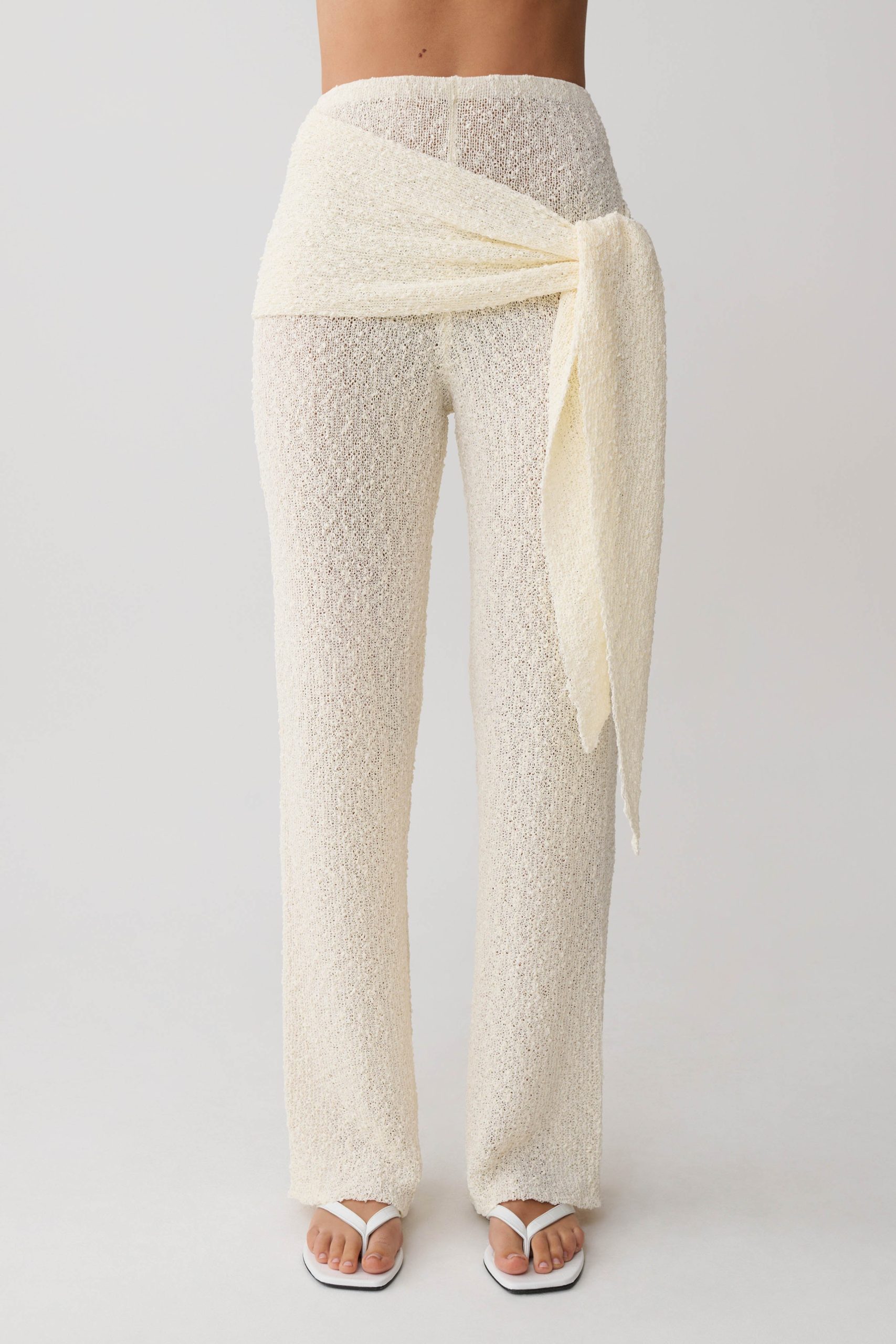 Mattais Boucle Knit Pants - Ivory - Image 6