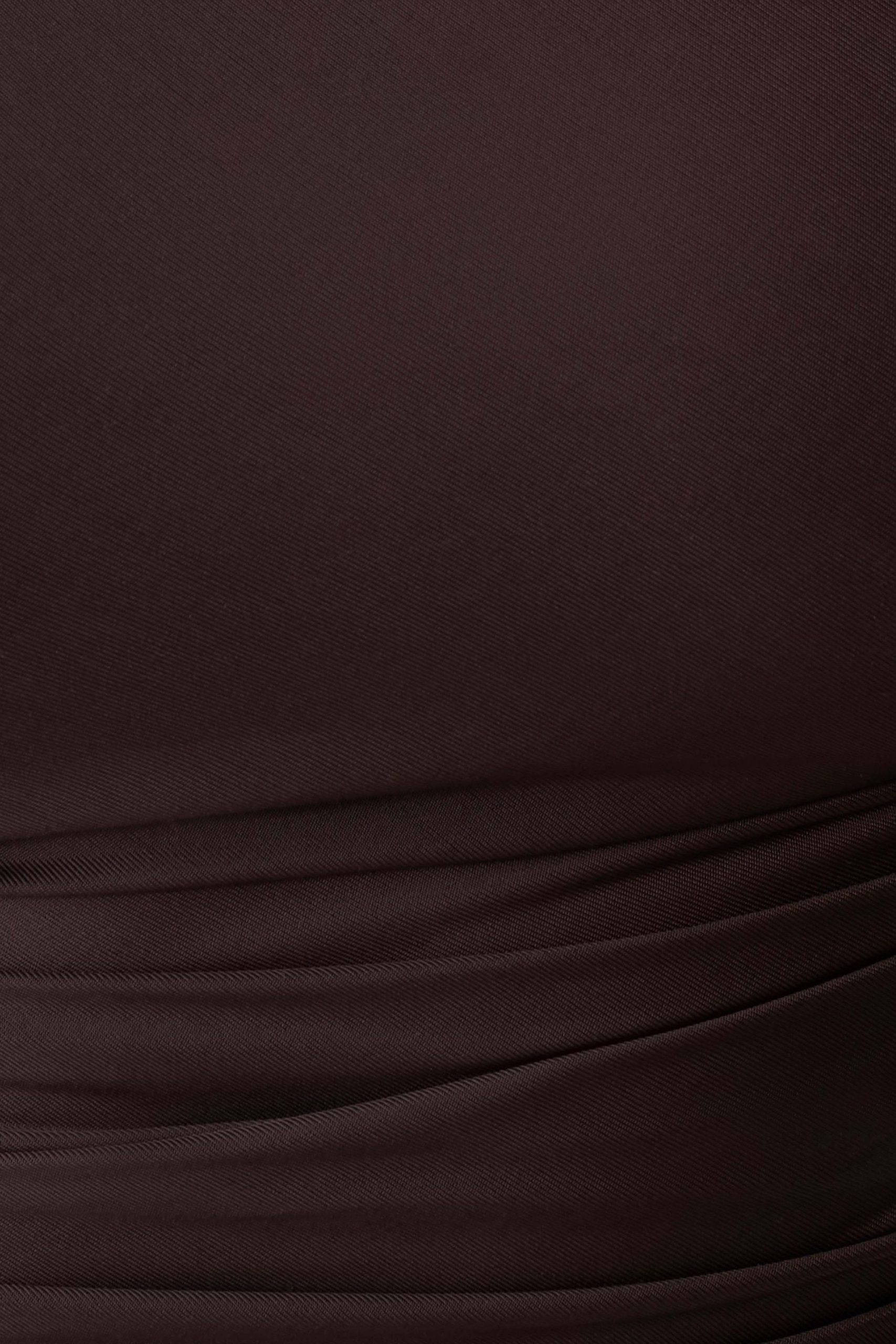 Luu Off Shoulder Slinky Top - Dark Chocolate - Image 7
