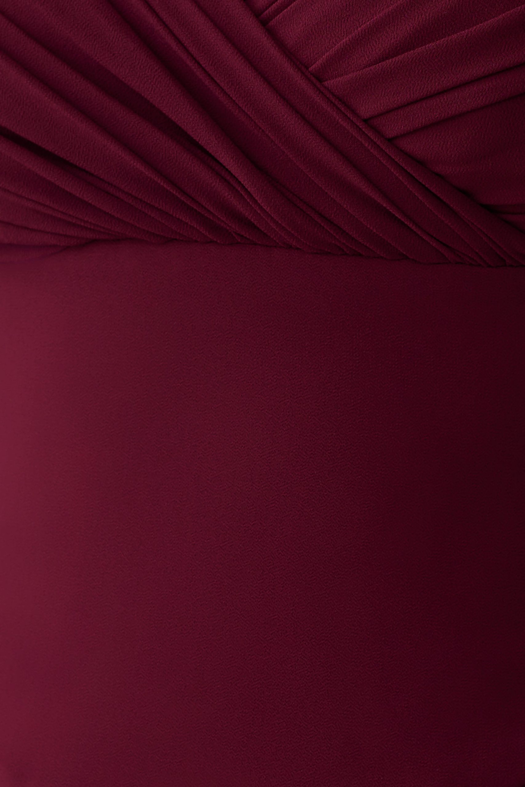Mabel Off Shoulder Chiffon Maxi Dress - Merlot - Image 5