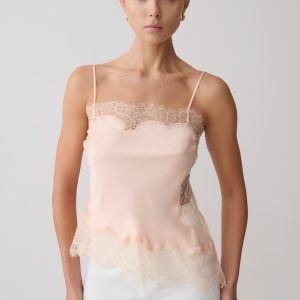 Miriam Satin & Lace Camisole - Peach