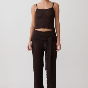 Mattais Boucle Knit Pants - Dark Chocolate
