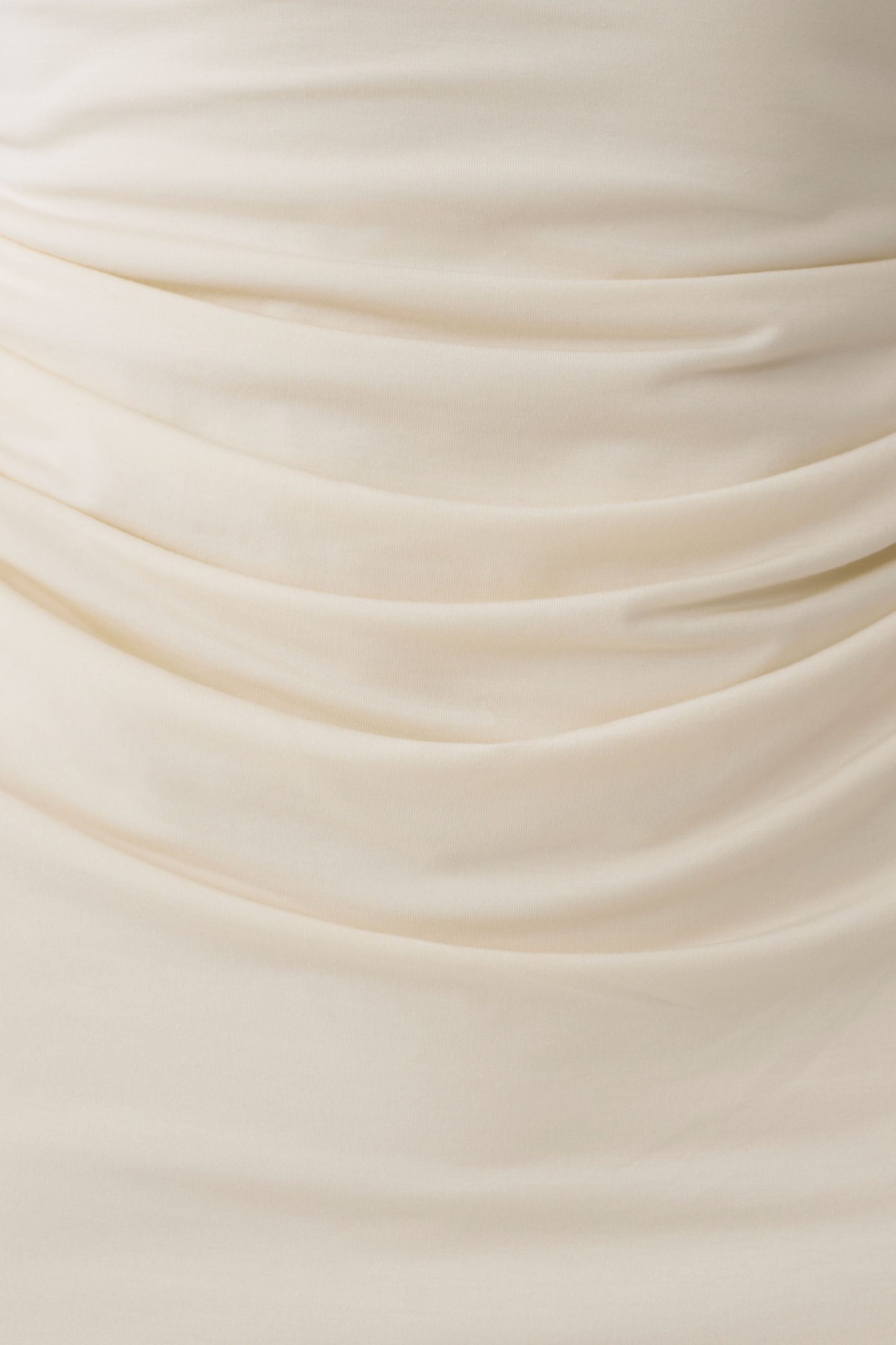 Vina Gathered Jersey Midi Dress - Ivory - Image 8