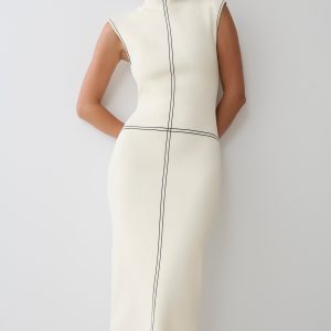 Malone Bandage Knit Midi Dress - Ivory