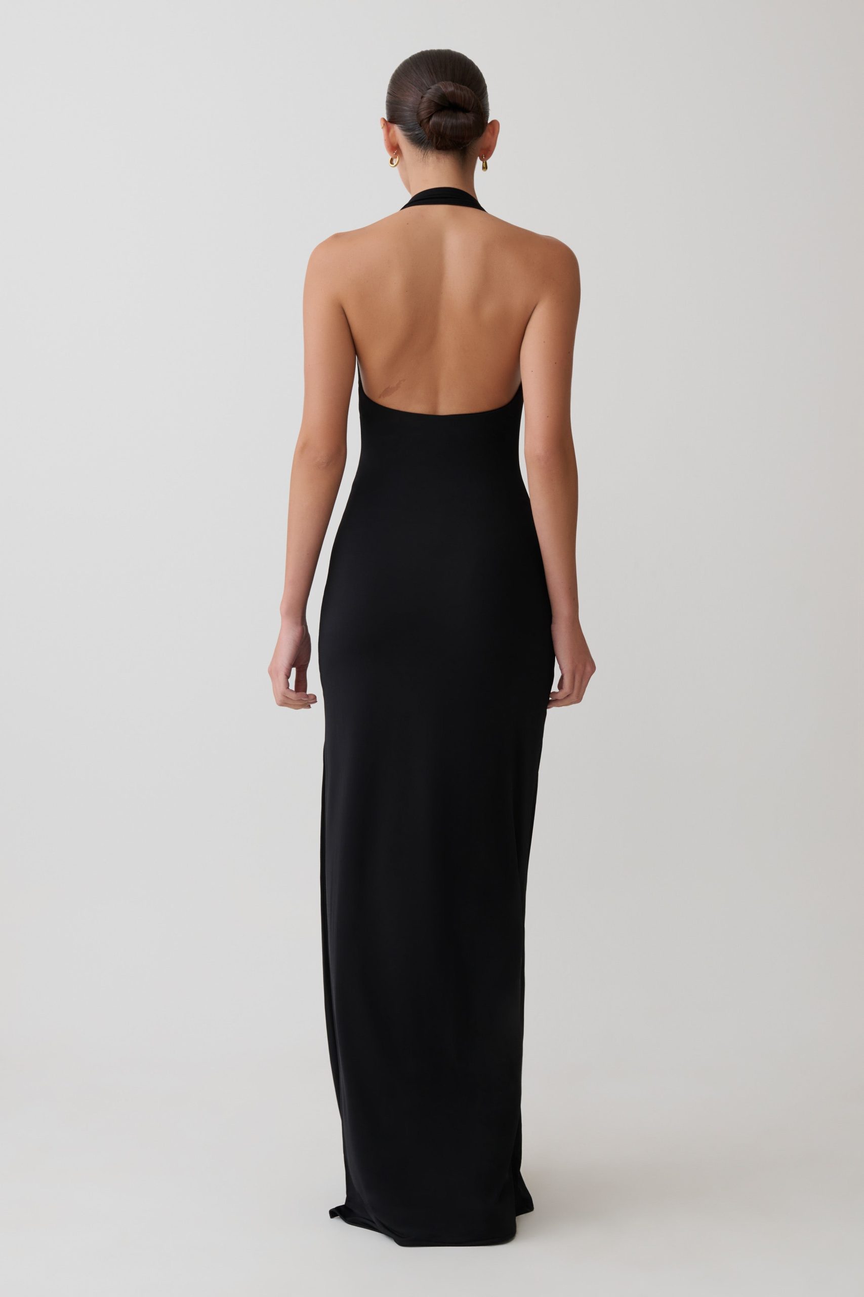 Khanh Slinky Halter Maxi Dress - Black - Image 4