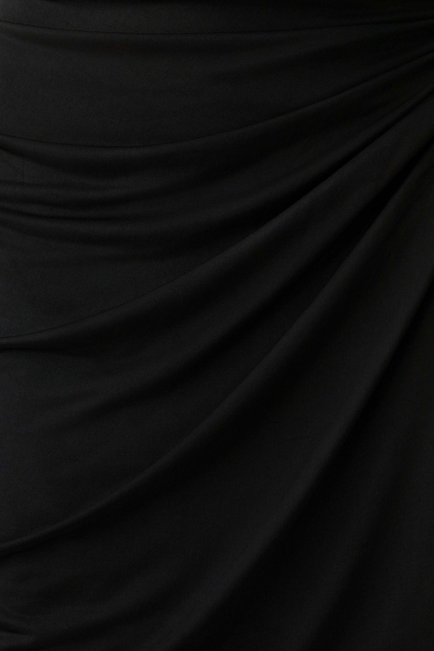Alyn Off Shoulder Draped Mini Dress - Black - Image 6