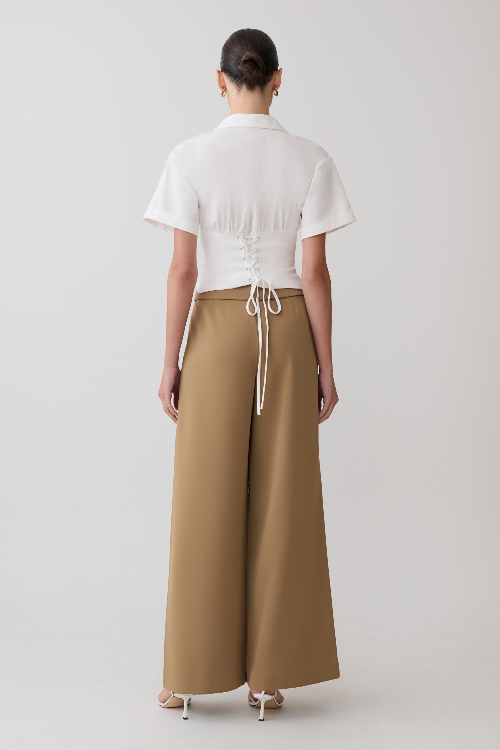 Tanya Wide Leg Suiting Pants - Camel - Image 2