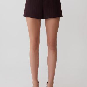 Agatha Suiting Shorts - Plum Pinstripe