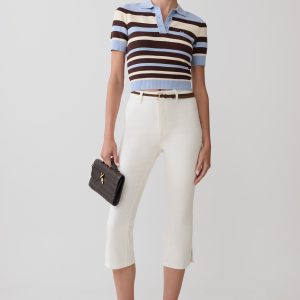 Mary Denim Capris - White