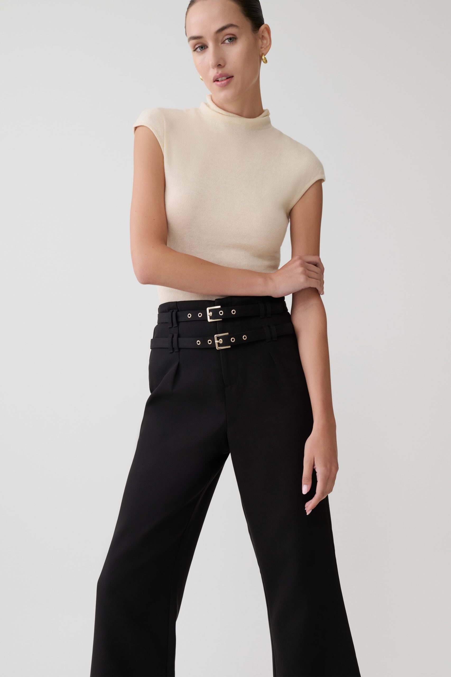 Sonny Short Sleeve Knit Top - Cream - Image 6
