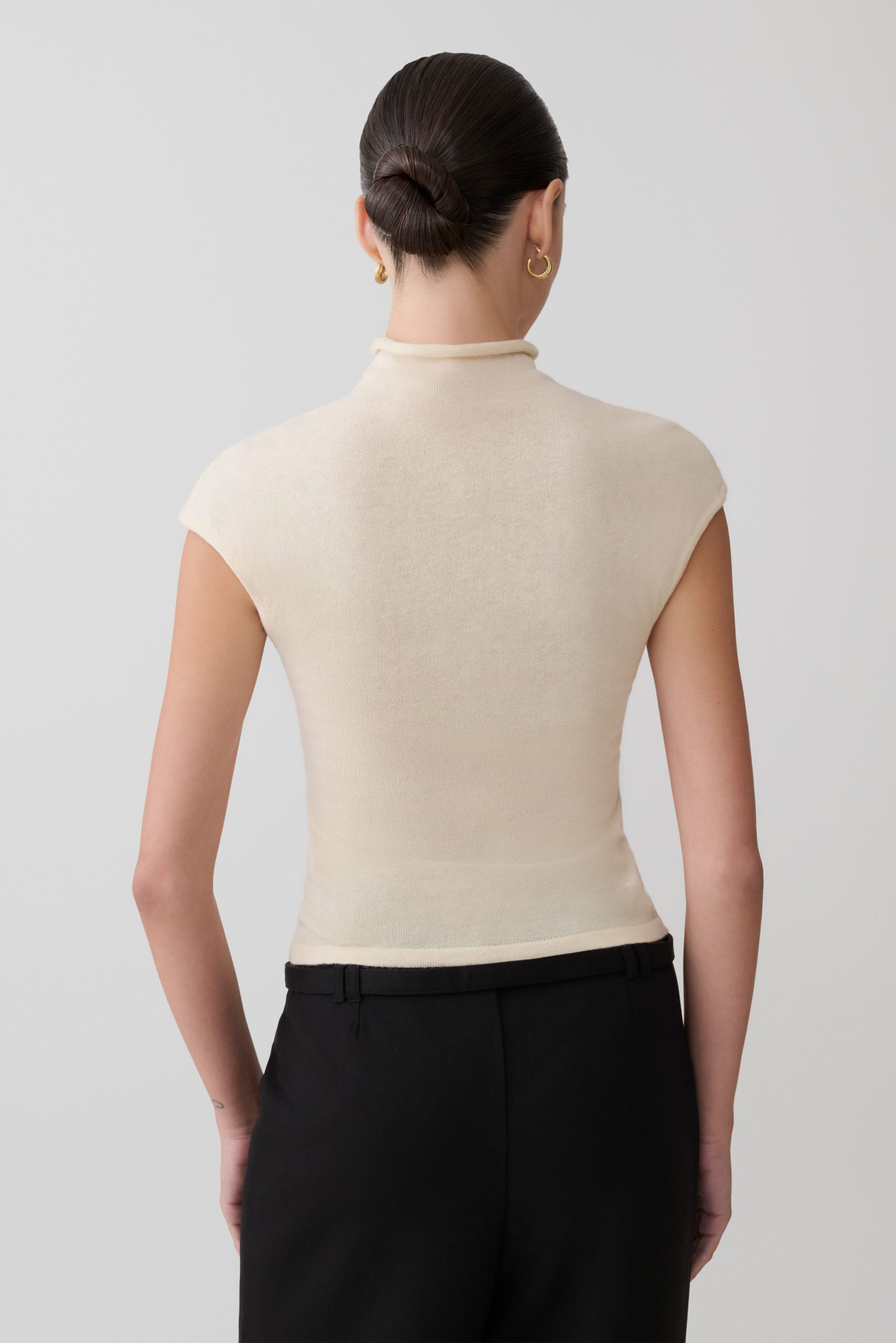 Sonny Short Sleeve Knit Top - Cream - Image 2
