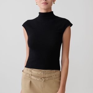 Sonny Short Sleeve Knit Top - Black