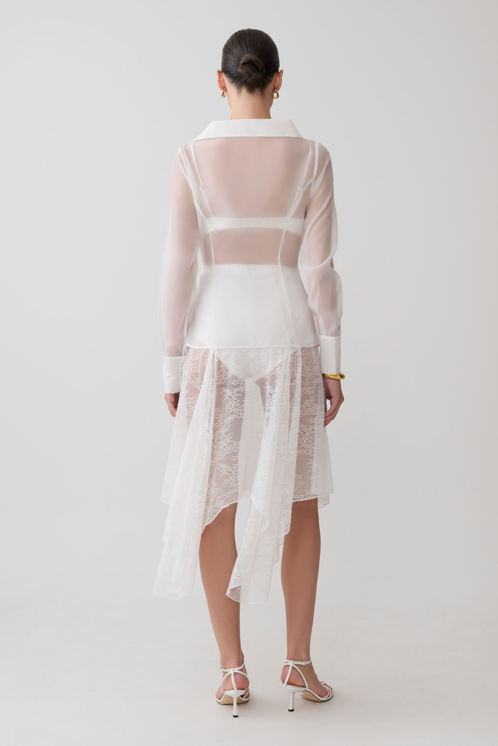 Haime Lace Hankie Midi Skirt - Ivory - Image 5