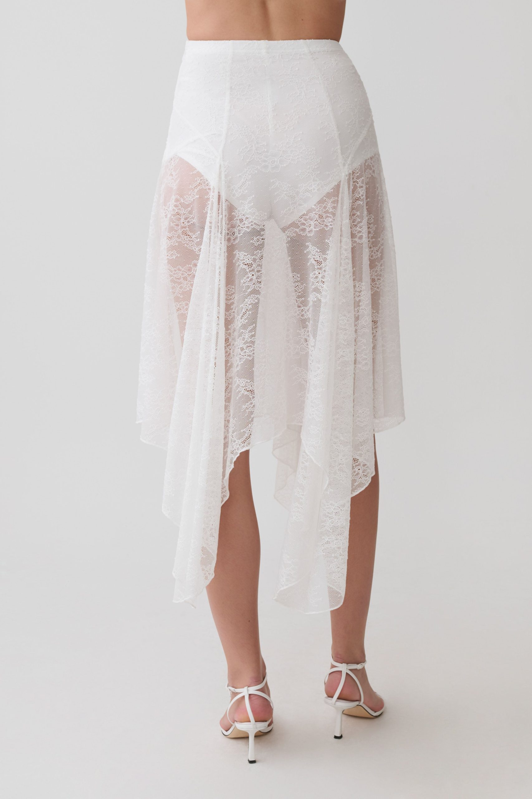 Haime Lace Hankie Midi Skirt - Ivory - Image 2