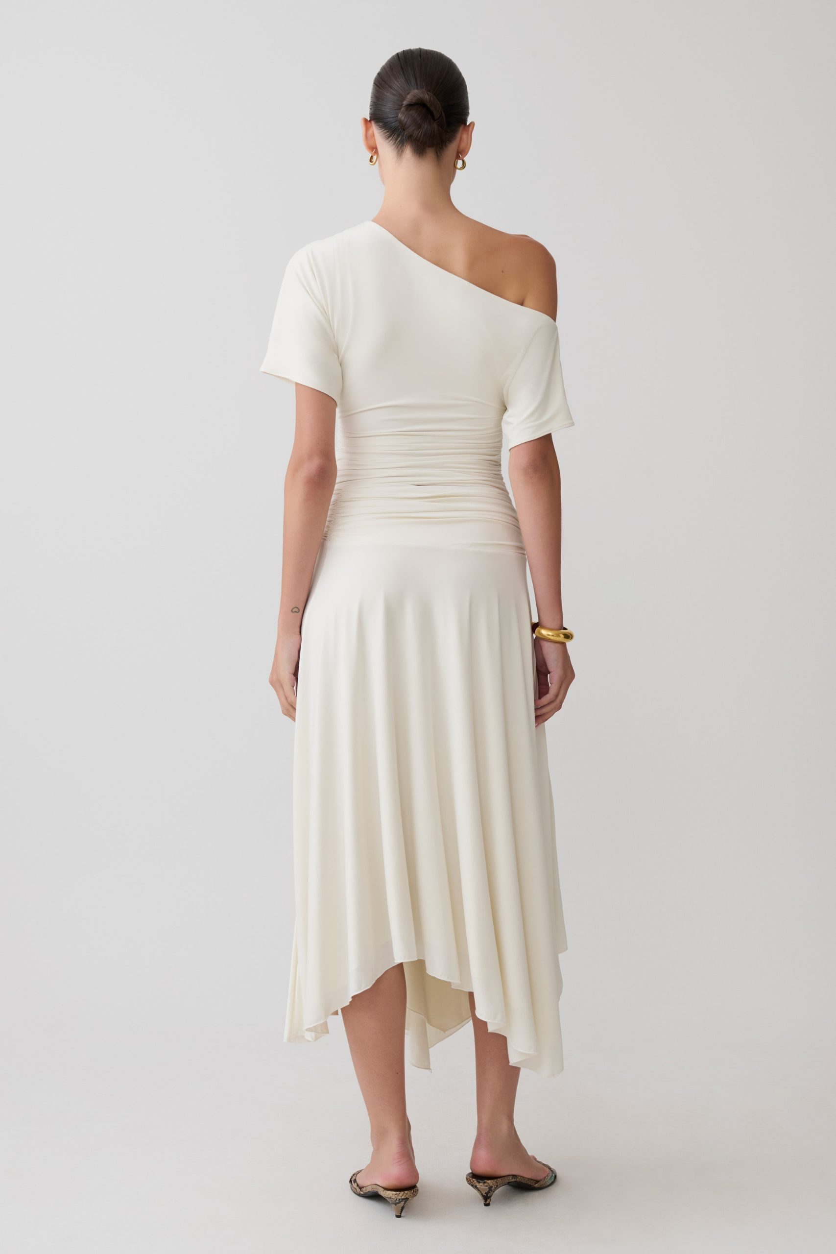 Luu Slinky Midi Skirt - Ivory - Image 2