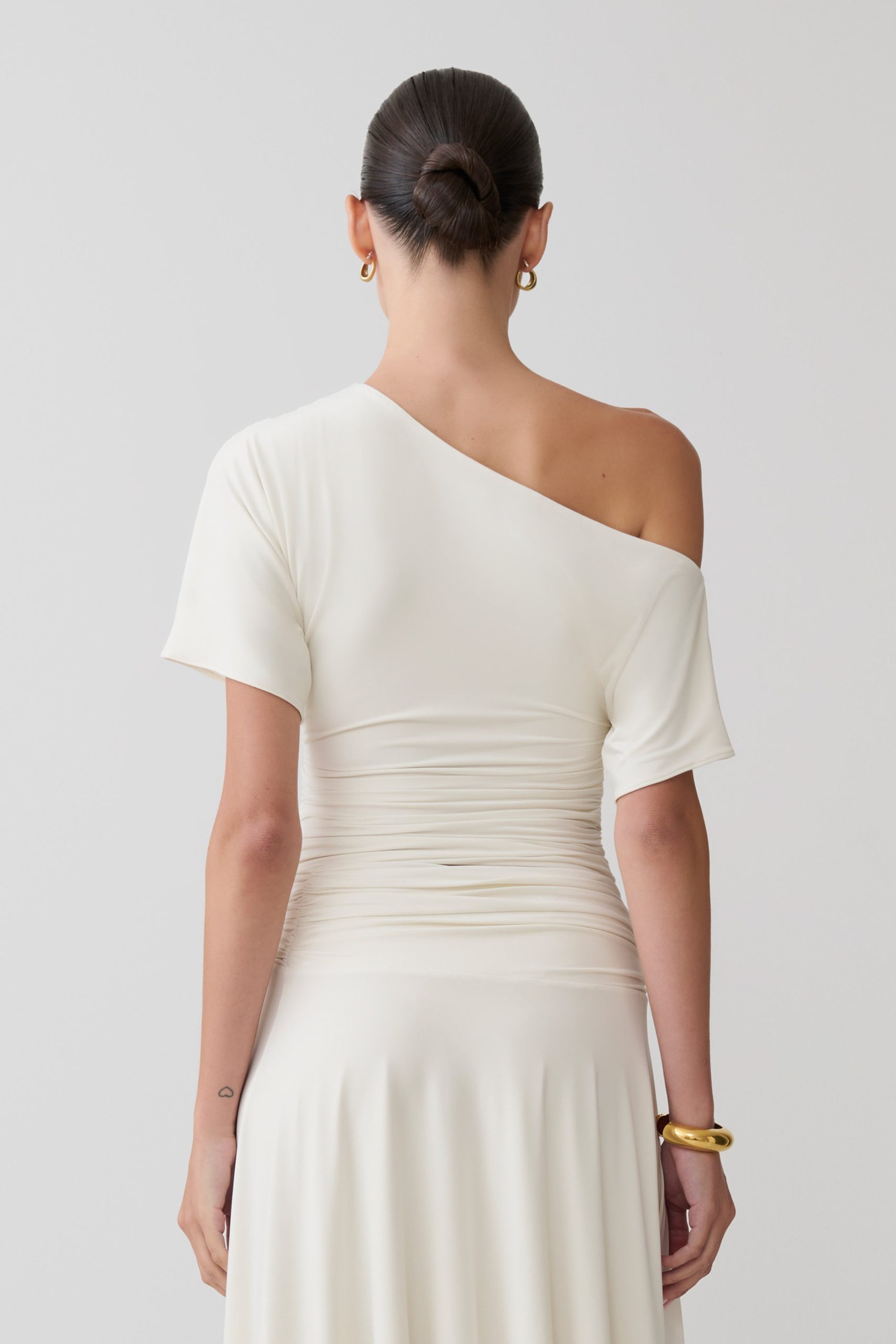 Luu Off Shoulder Slinky Top - Ivory - Image 2