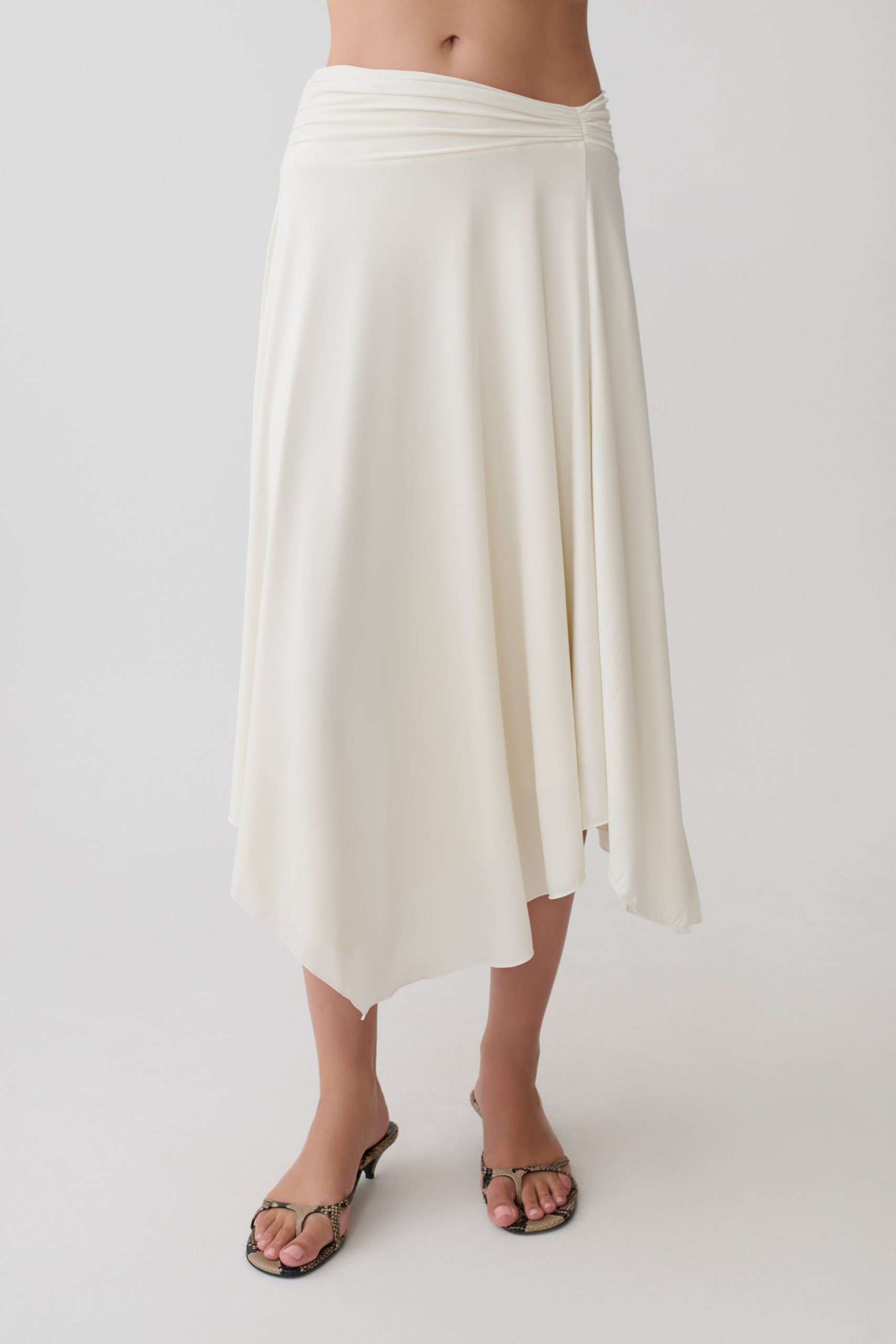 Luu Slinky Midi Skirt - Ivory - Image 7