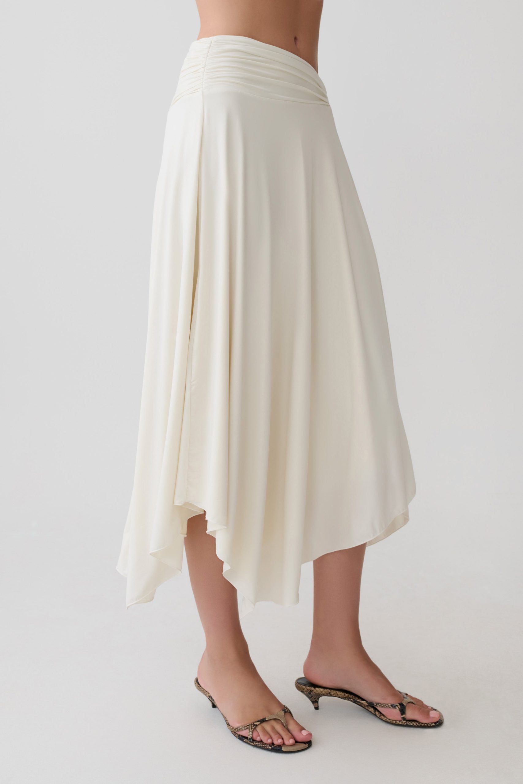 Luu Slinky Midi Skirt - Ivory - Image 4
