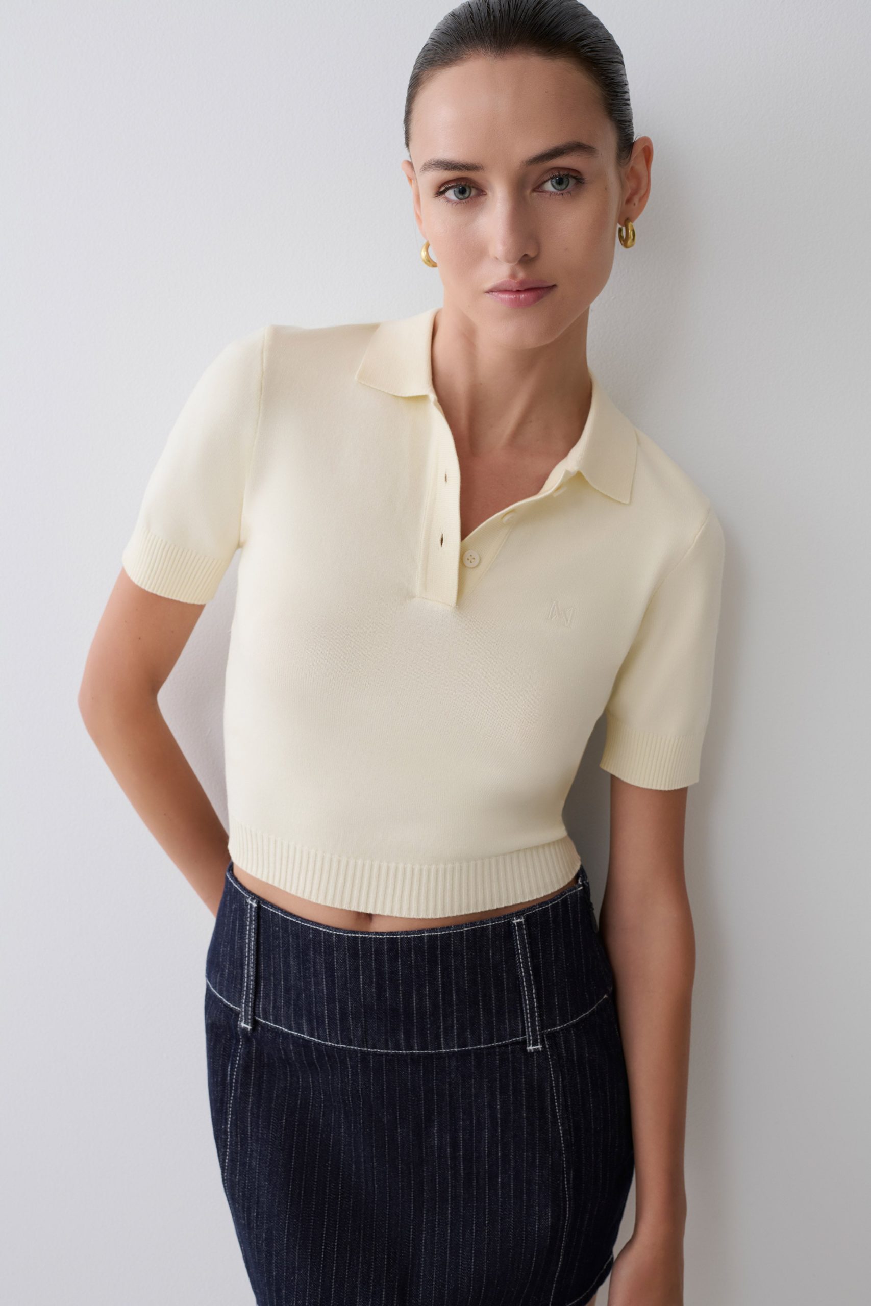 Philly Knit Button Up Top - Ivory - Image 12