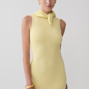 Amilee Scarf Knit Mini Dress - Lemon